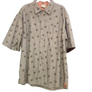 Blue Gear Men's Short Sleeve Woven Button Down Shirt, 2XL, Chambray Print